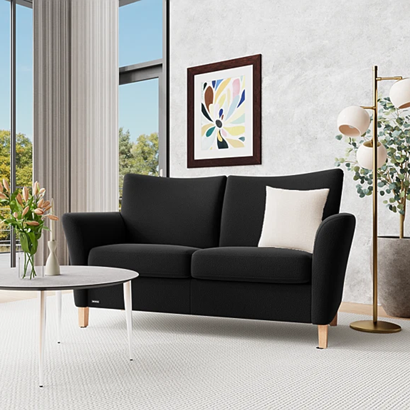 Alfa-sort-169-5 System+ 2½ personers sofa alfa 169 sort stof