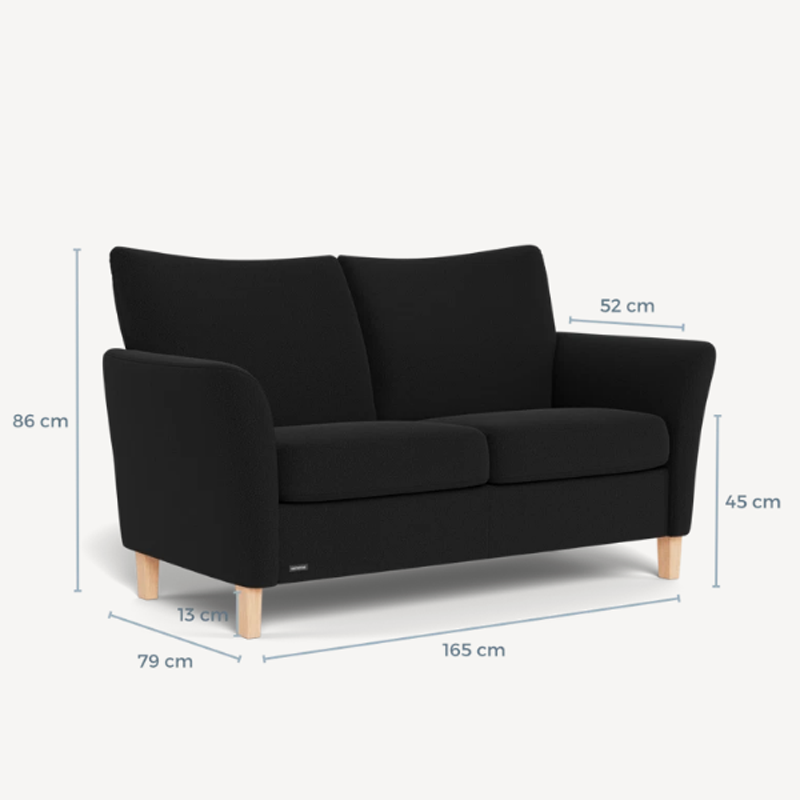 Alfa-sort-169-9 System+ 2½ personers sofa alfa 169 sort stof