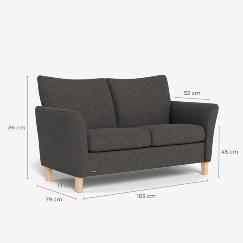 Cabana-antracit-5 System+ 2½ personers sofa i cabana antracit stof