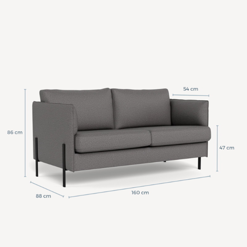 Unite-365-36-graa-5 London 2½ personers sofa i Unite 365/36 Grå stof