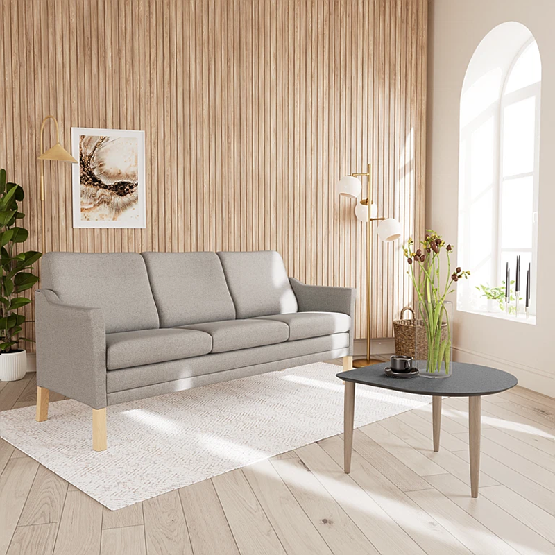 milos-261-08-graa-6-3 Milos 3 personers sofa i 261/08 Grå stof